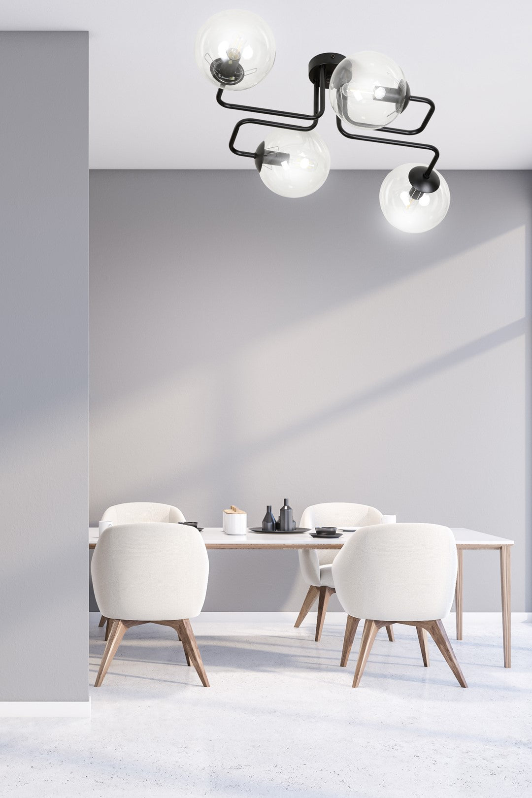 Loftlampe BRENDI 4 Gennemsigtig - Sort - Nordic Unique