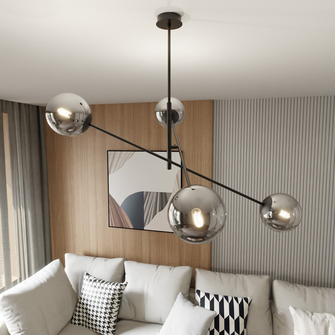 Loftlampe LINEAR 4 - Sort / Grafit - Nordic Unique