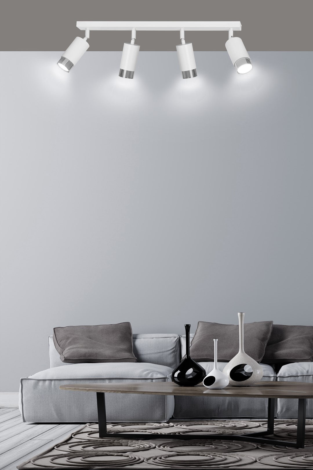 Loftlampe HIRO 4 - Hvid / Krom - Nordic Unique