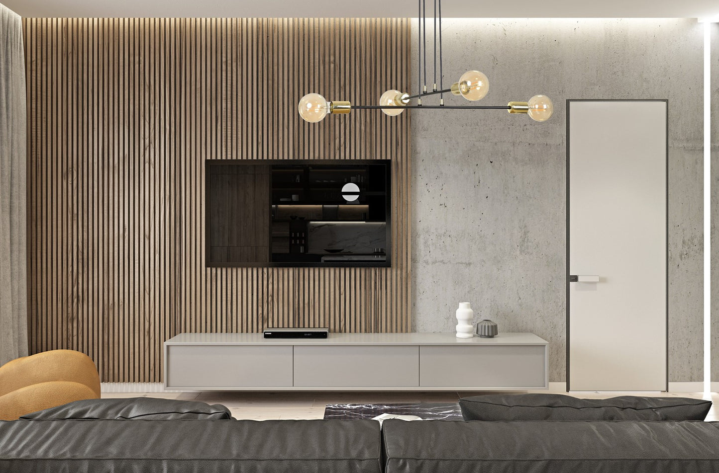 Loftlampe VESIO 4 - Sort / Guld / Rav - Nordic Unique