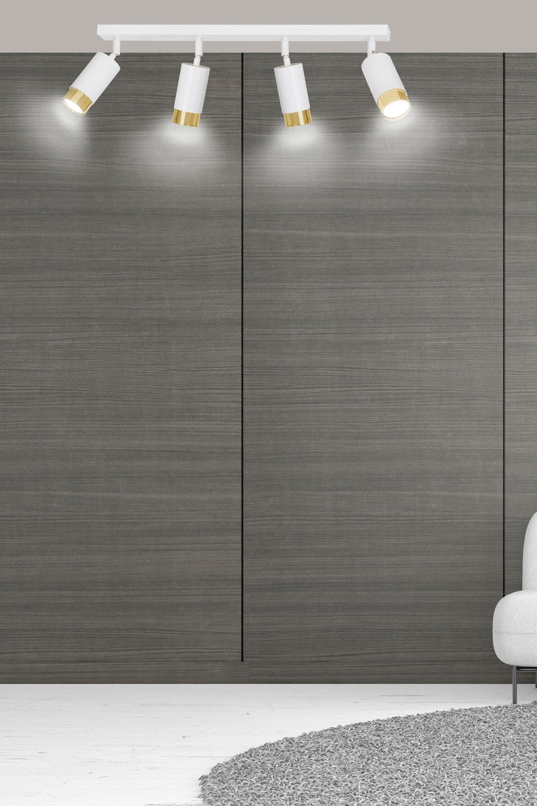 Loftlampe HIRO 4 - Hvid / Guld - Nordic Unique