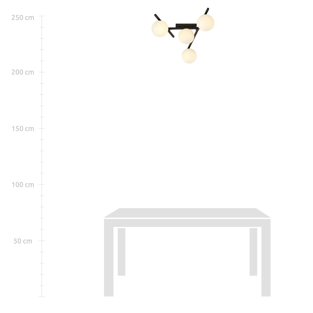 Loftlampe SMART 4 - Sort / Hvid - Nordic Unique