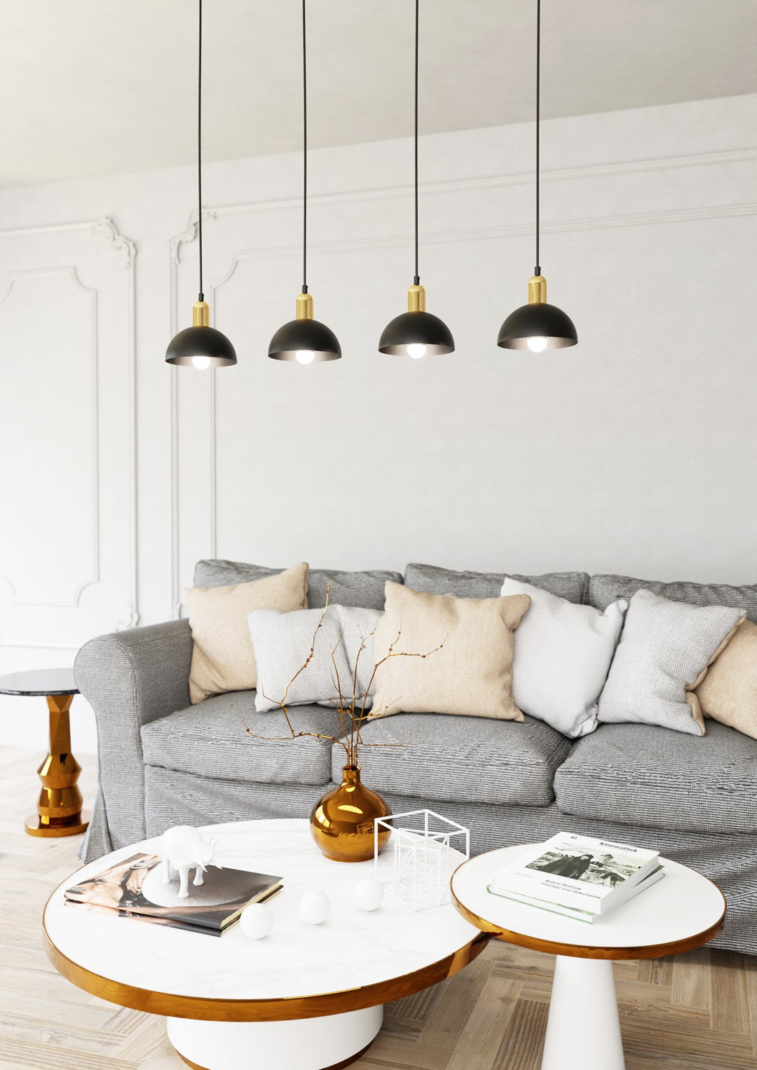 Loftlampe MOTO 4 - Sort / Guld - Nordic Unique