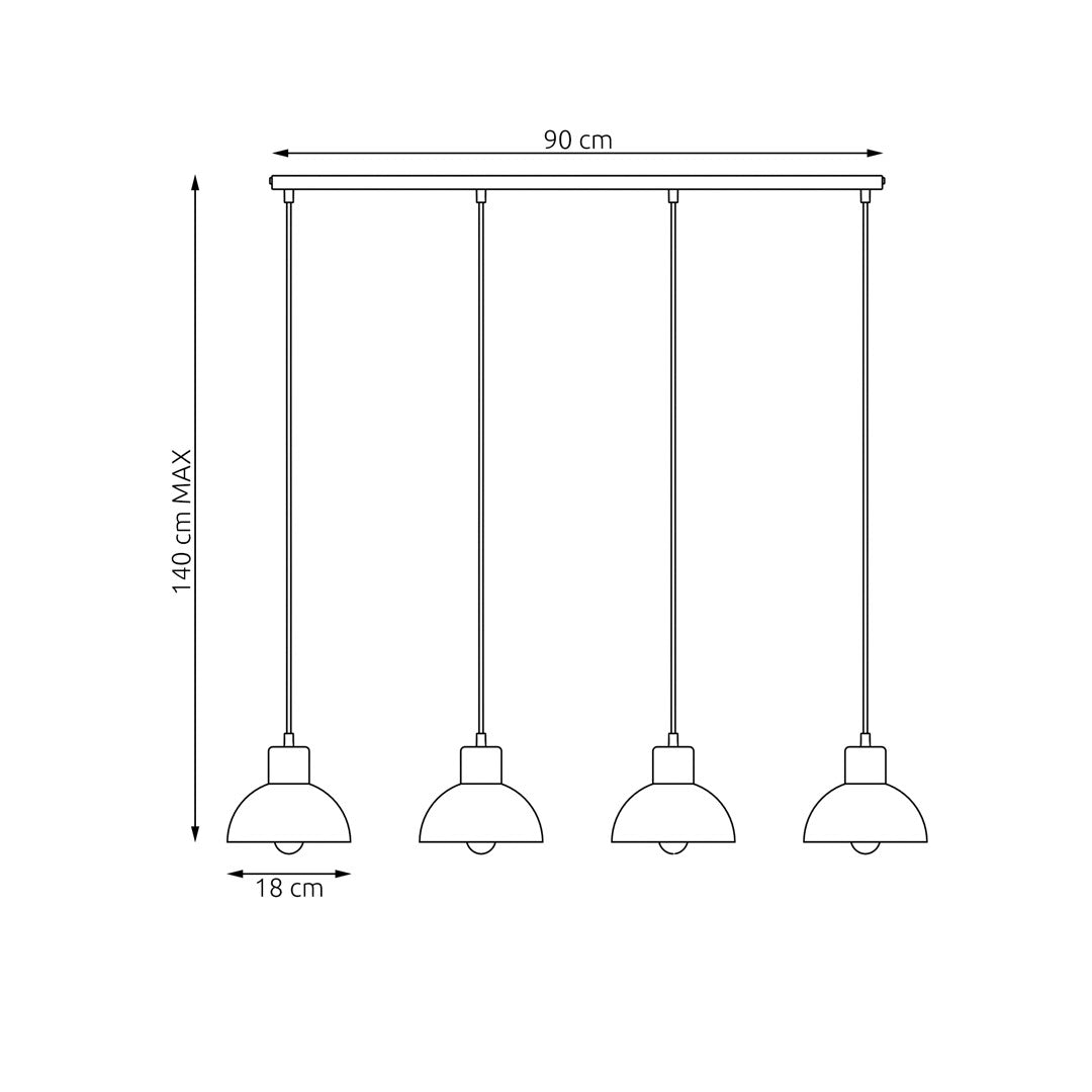 Loftlampe SECO 4 - Sort / Træ - Nordic Unique