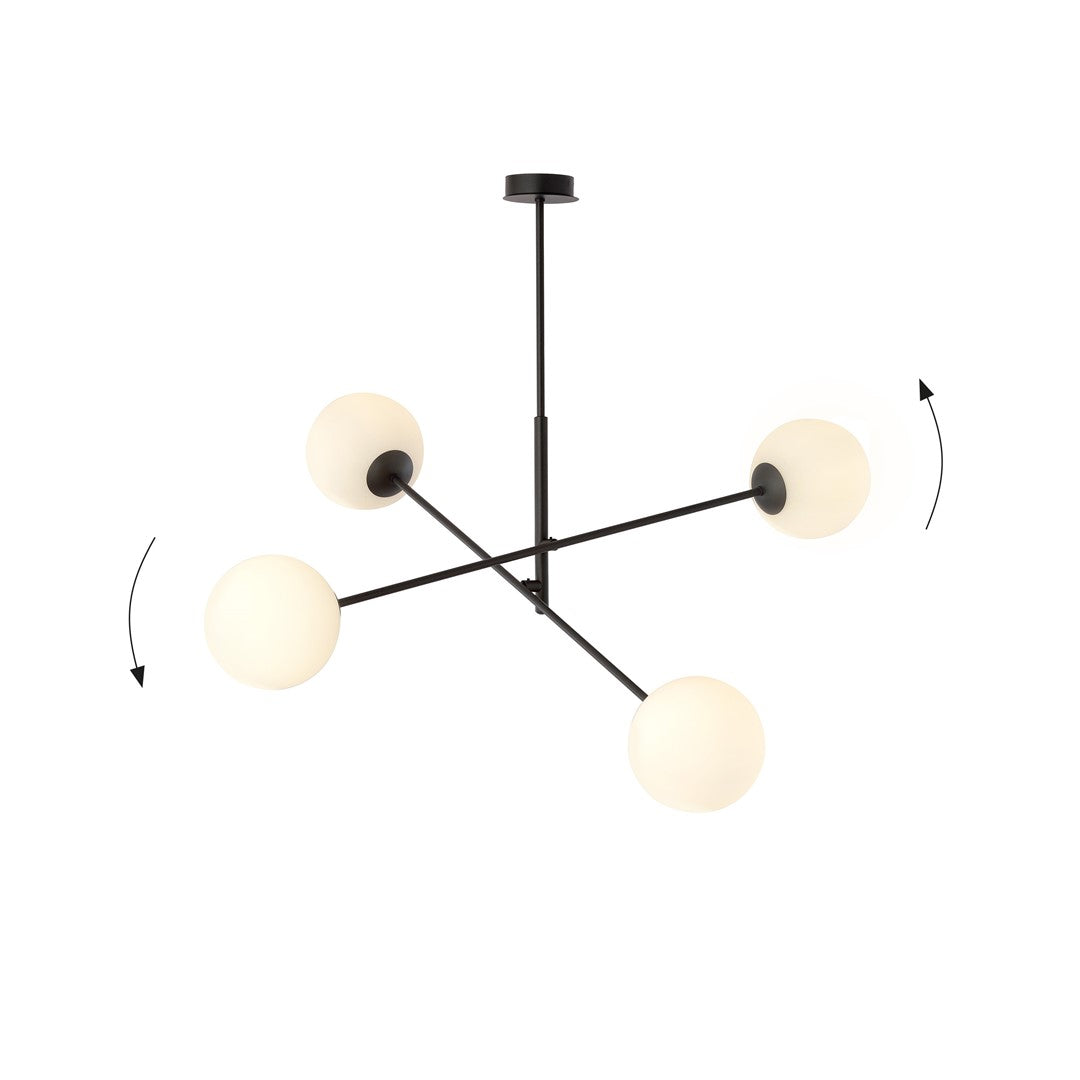 Loftlampe LINEAR 4 - Sort / Hvid - Nordic Unique