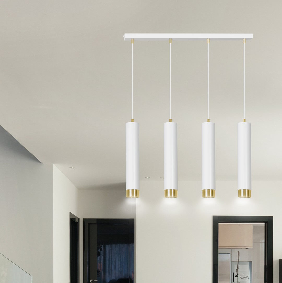 Loftlampe KIBO 4 - Hvid / Guld - Nordic Unique