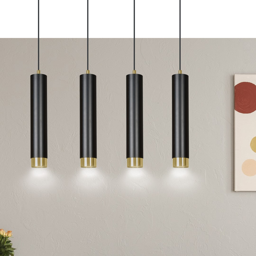 Loftlampe KIBO 4 - Sort / Guld - Nordic Unique