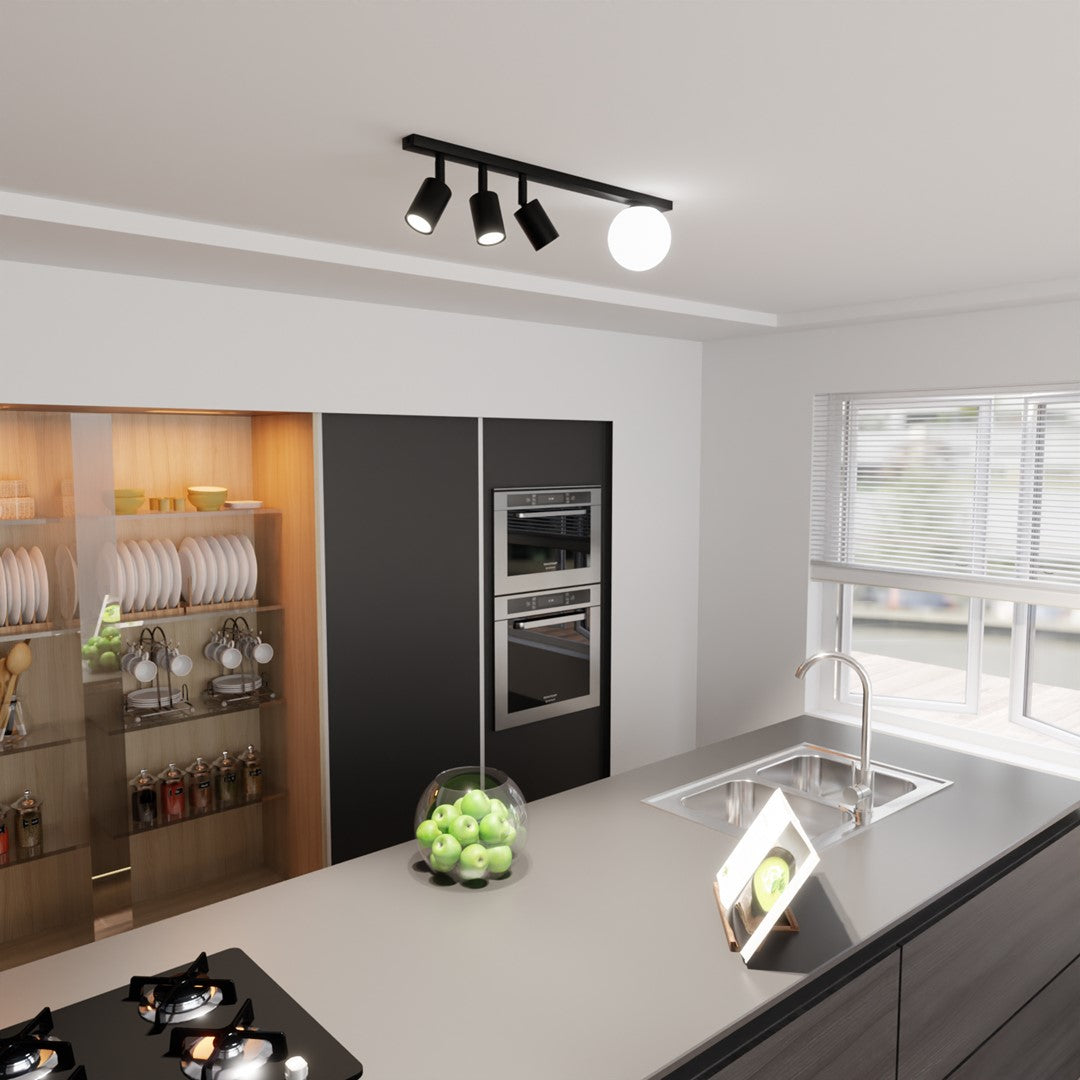 Loftlampe BASTER 4 - Sort / Hvid - Nordic Unique