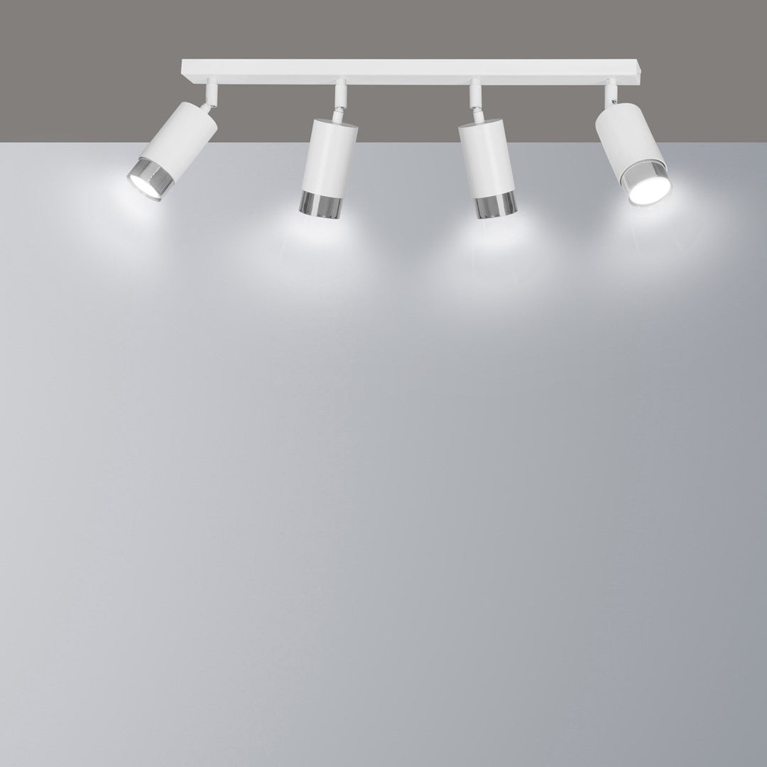 Loftlampe HIRO 4 - Hvid / Krom - Nordic Unique