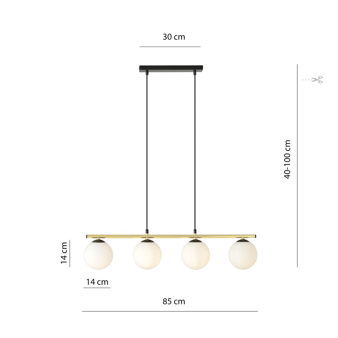 Loftlampe ALORA 4 - Sort / Guld / Hvid - Nordic Unique