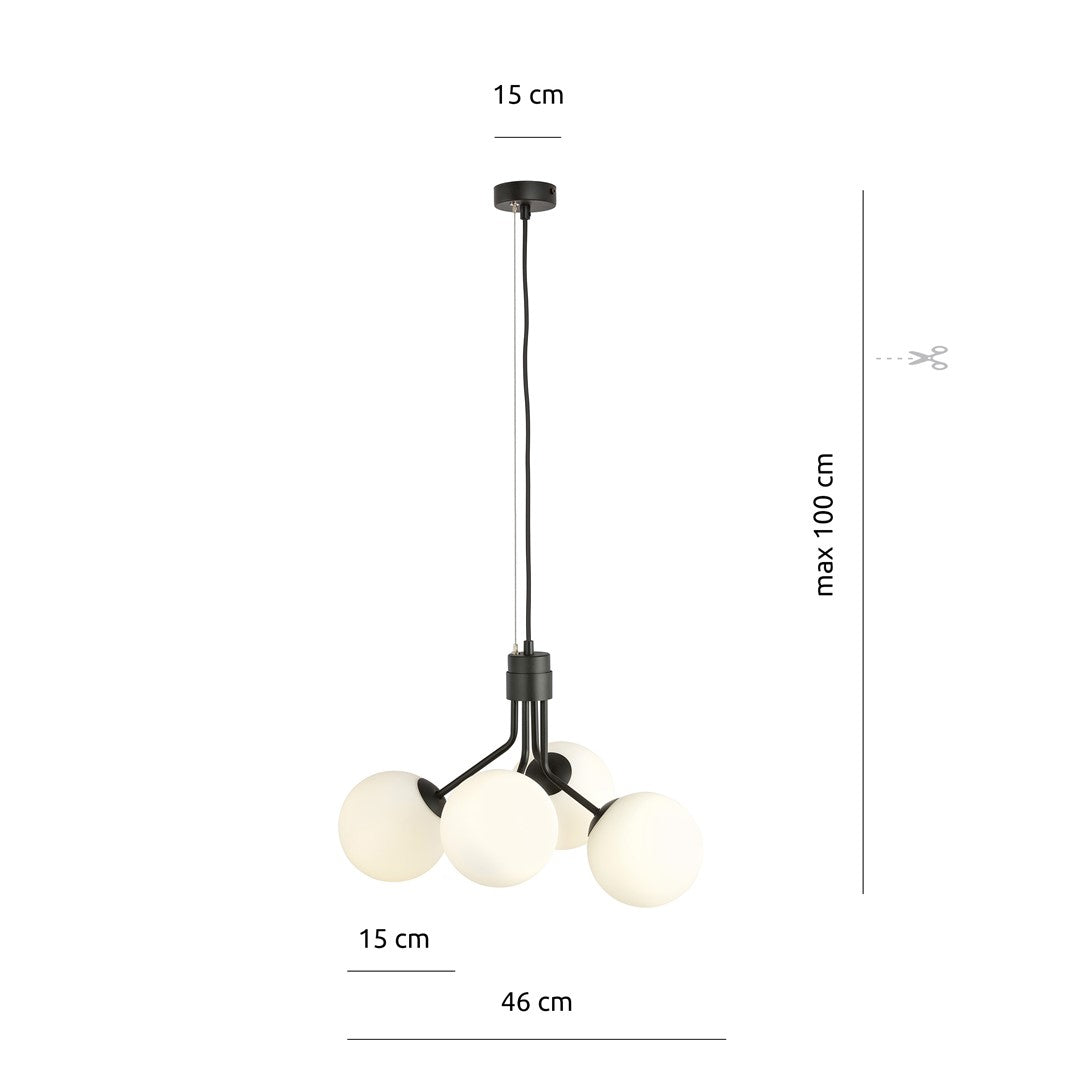 Loftlampe NOVA 4 - Sort / Hvid - Nordic Unique