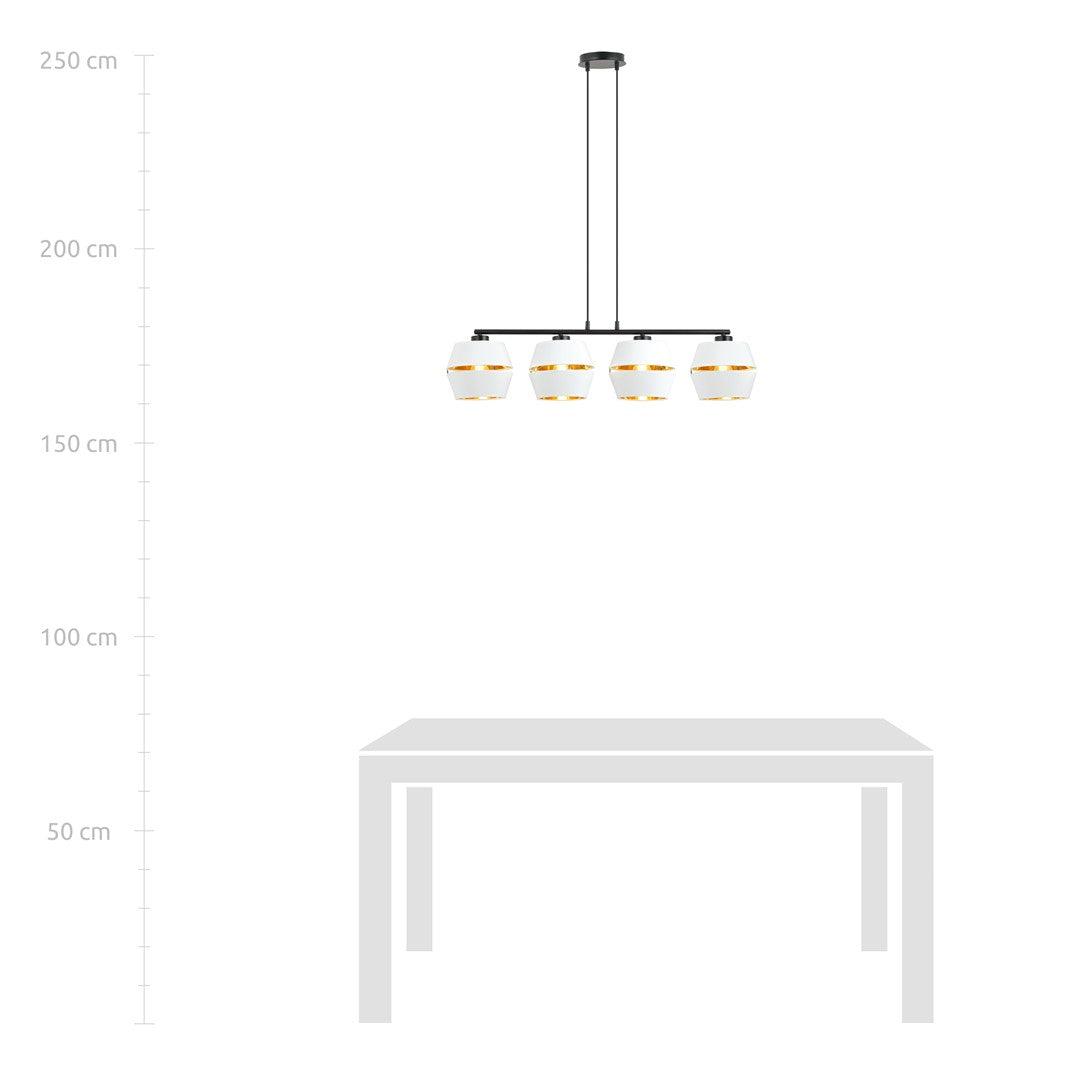 Loftlampe PIANO 4 - Hvid / Guld - Nordic Unique