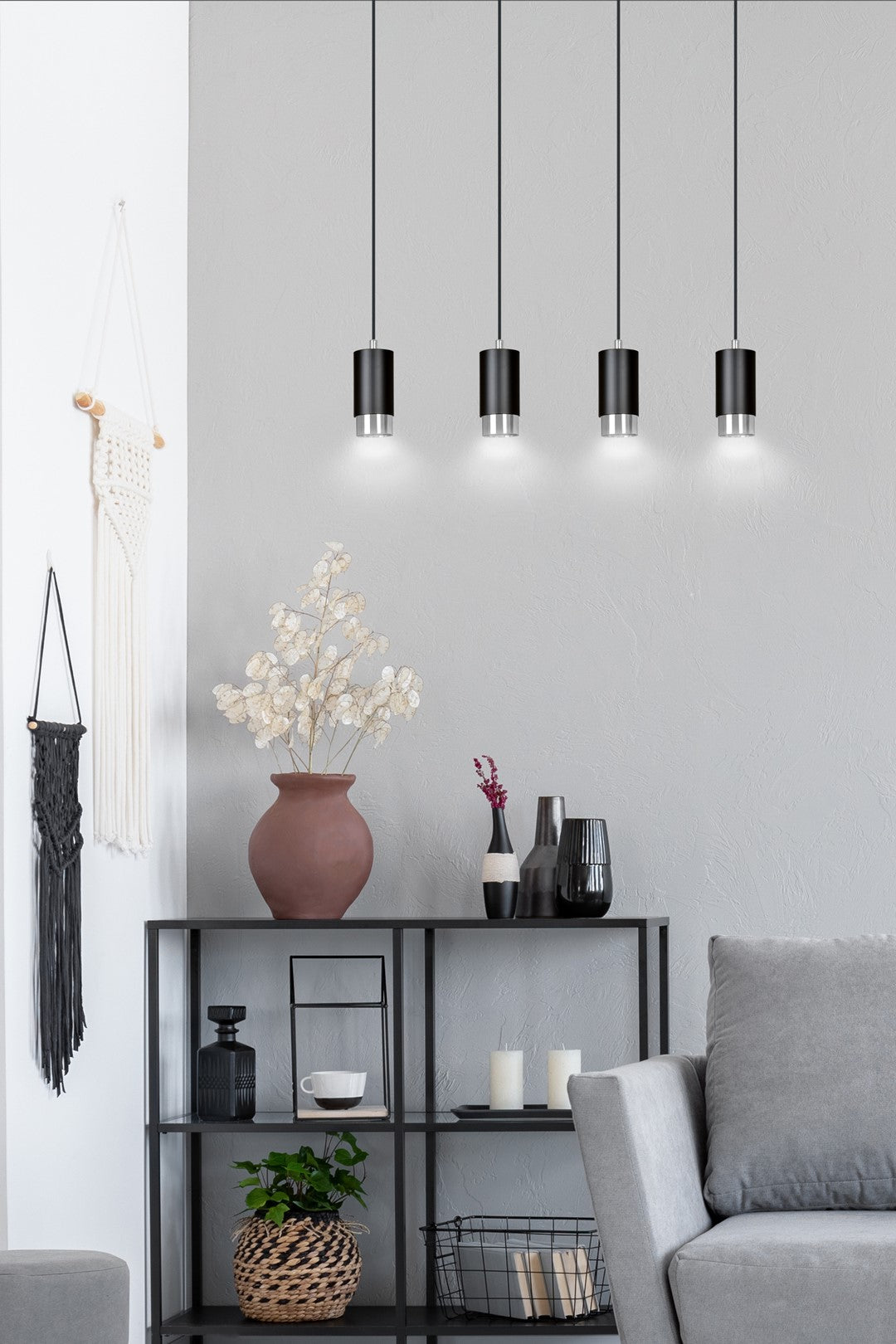 Loftlampe FUMIKO 4 - Sort / Krom - Nordic Unique