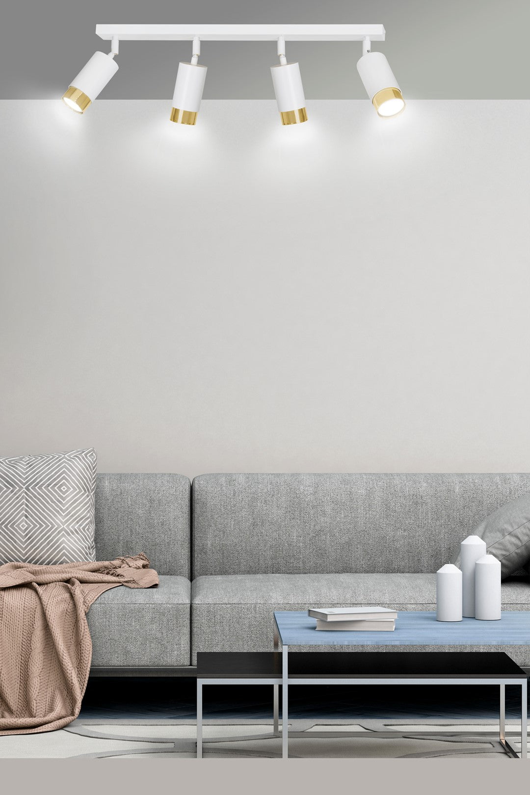 Loftlampe HIRO 4 - Hvid / Guld - Nordic Unique