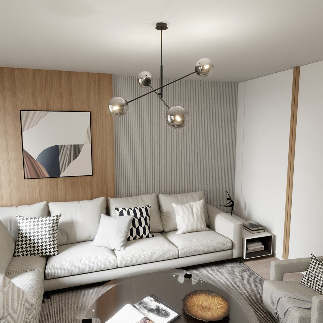 Loftlampe LINEAR 4 - Sort / Grafit - Nordic Unique