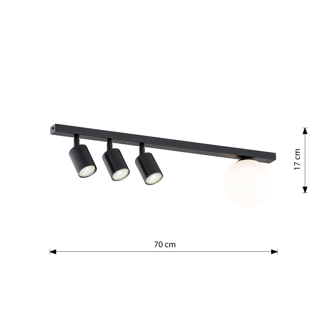 Loftlampe BASTER 4 - Sort / Hvid - Nordic Unique