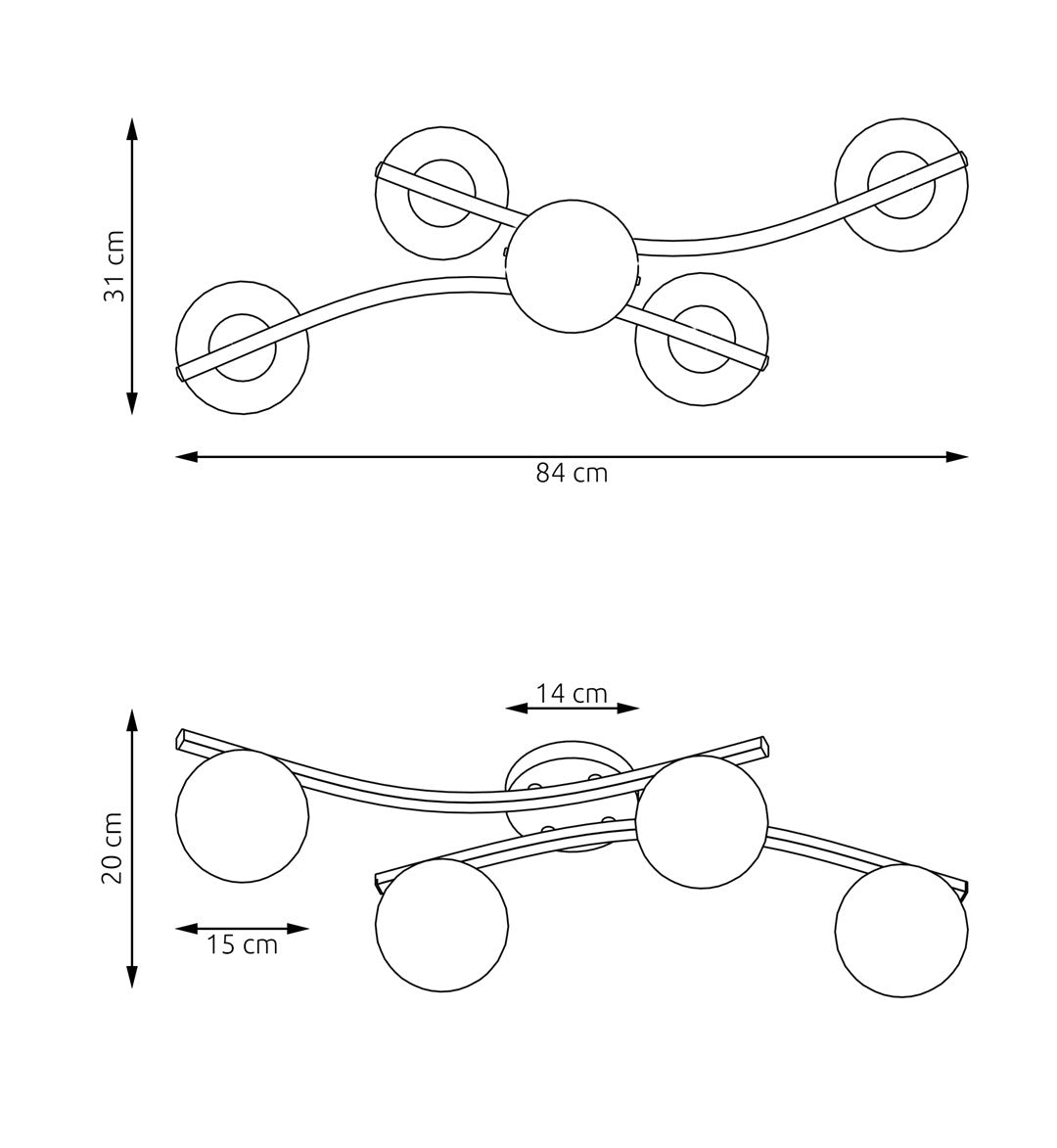 Loftlampe OPUS 4 - Sort / Hvid - Nordic Unique