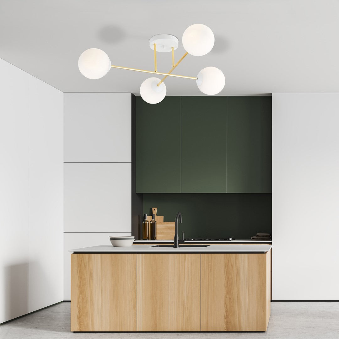 Loftlampe MAGNUM 4 - Hvid / Guld - Nordic Unique