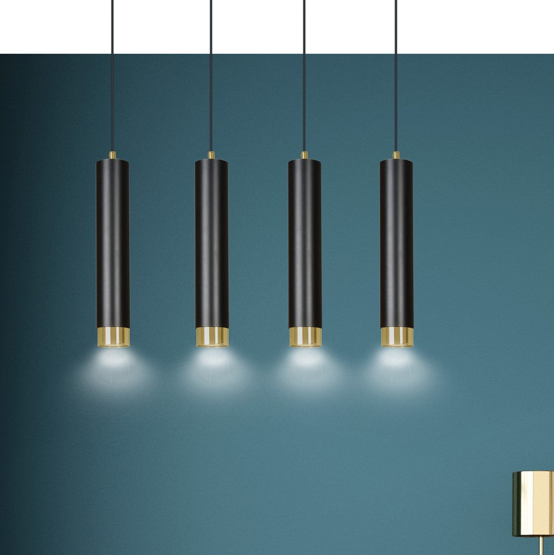 Loftlampe KIBO 4 - Sort / Guld - Nordic Unique