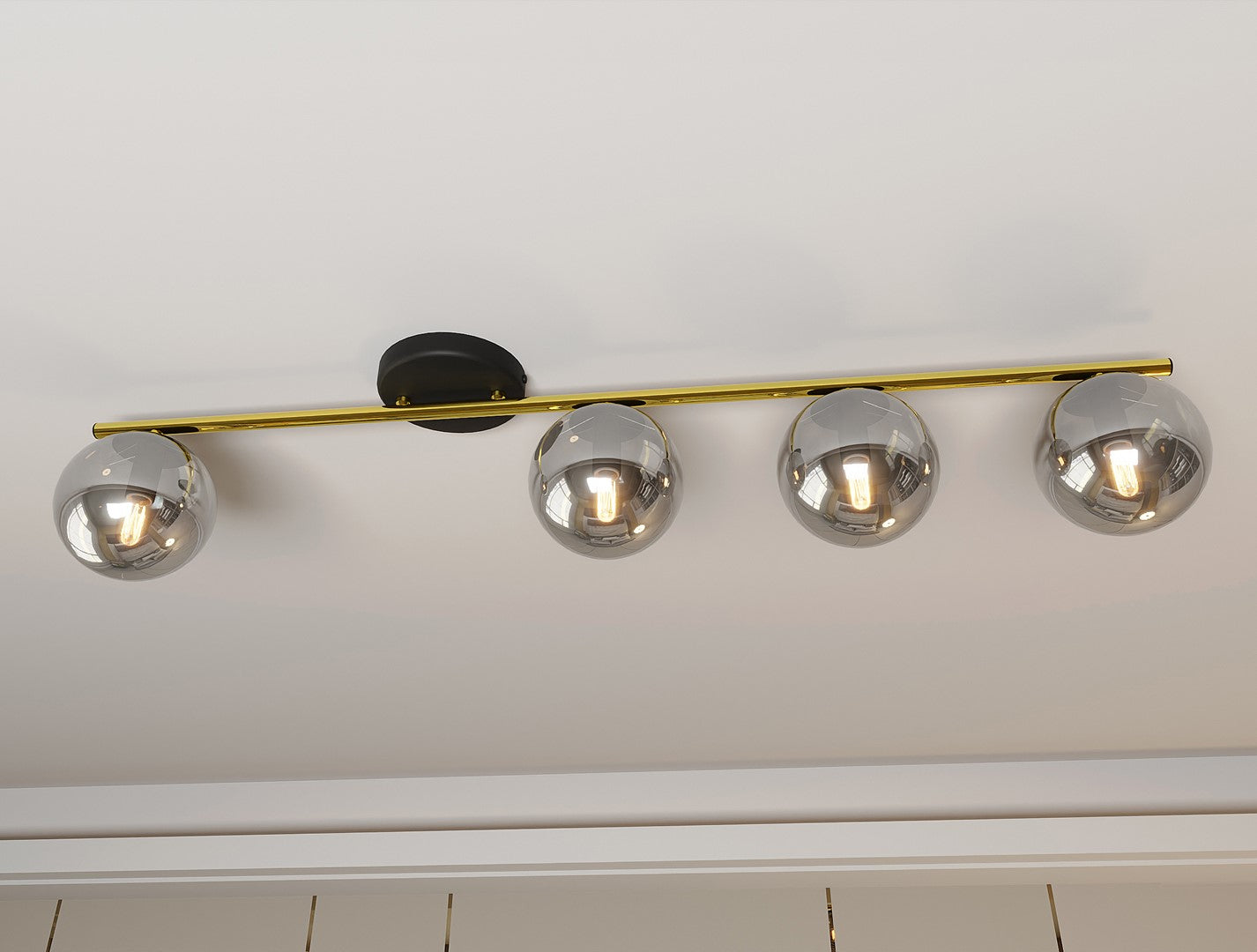 Loftlampe MONZA 4 - Sort / Grafit / Guld - Nordic Unique