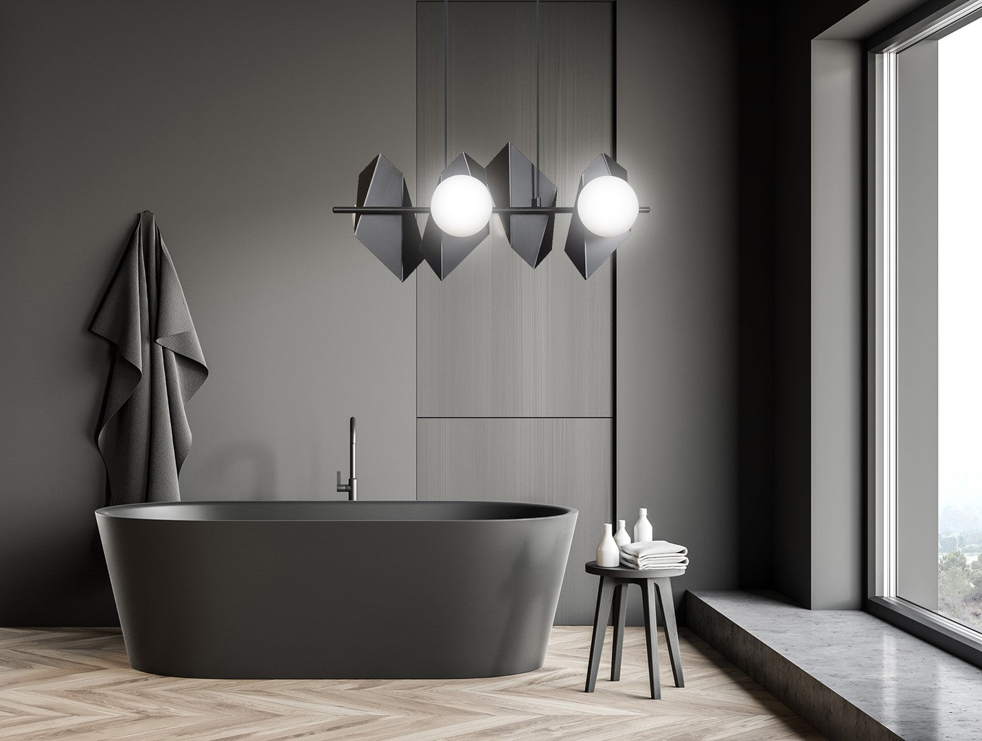 Loftlampe DRIFTON 4 - Sort / Hvid - Nordic Unique