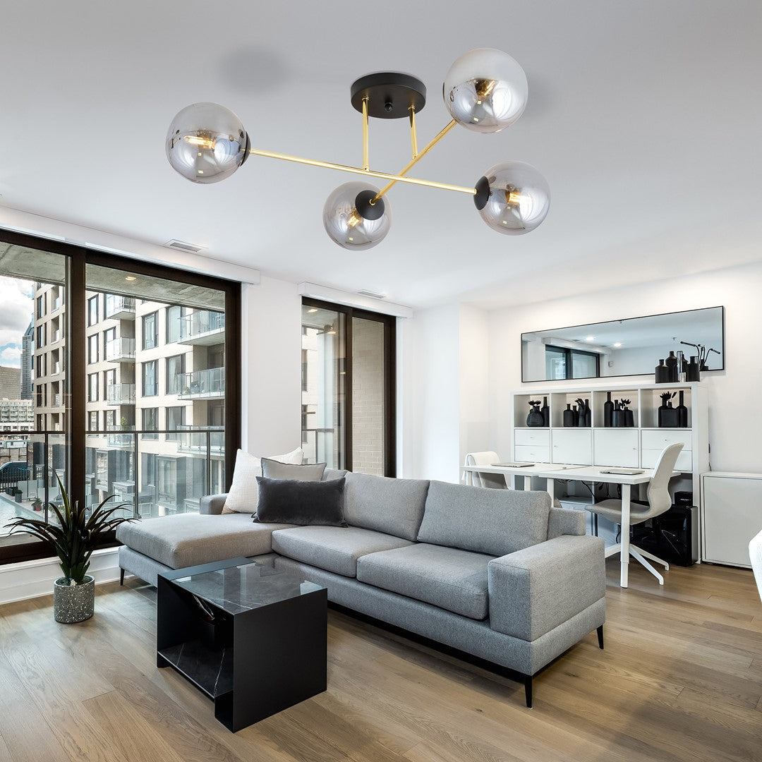 Loftlampe MAGNUM 4 - Sort / Grafit / Guld - Nordic Unique