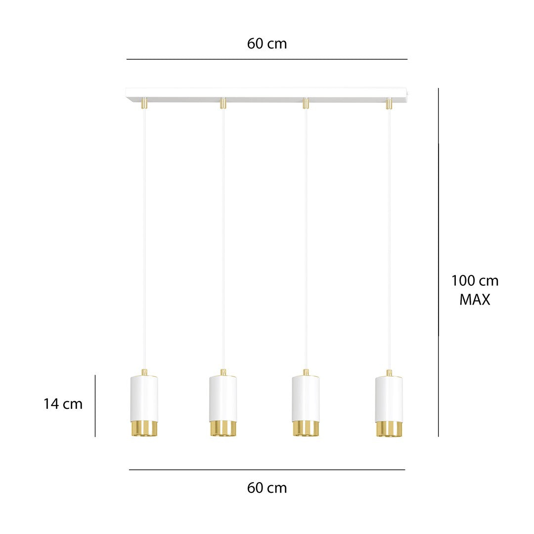 Loftlampe FUMIKO 4 - Hvid / Guld - Nordic Unique