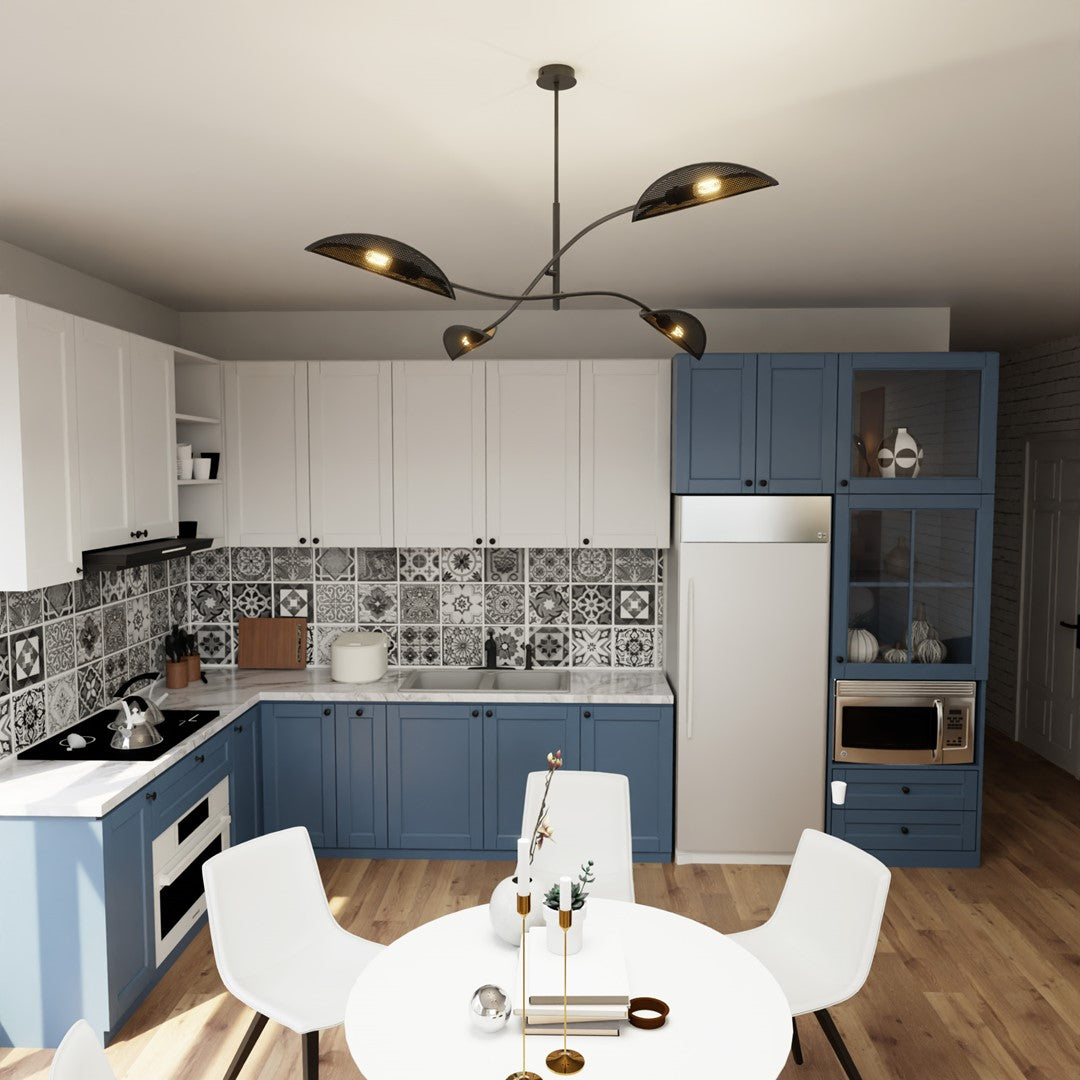 Loftlampe LOTUS 4 - Sort / Guld - Nordic Unique