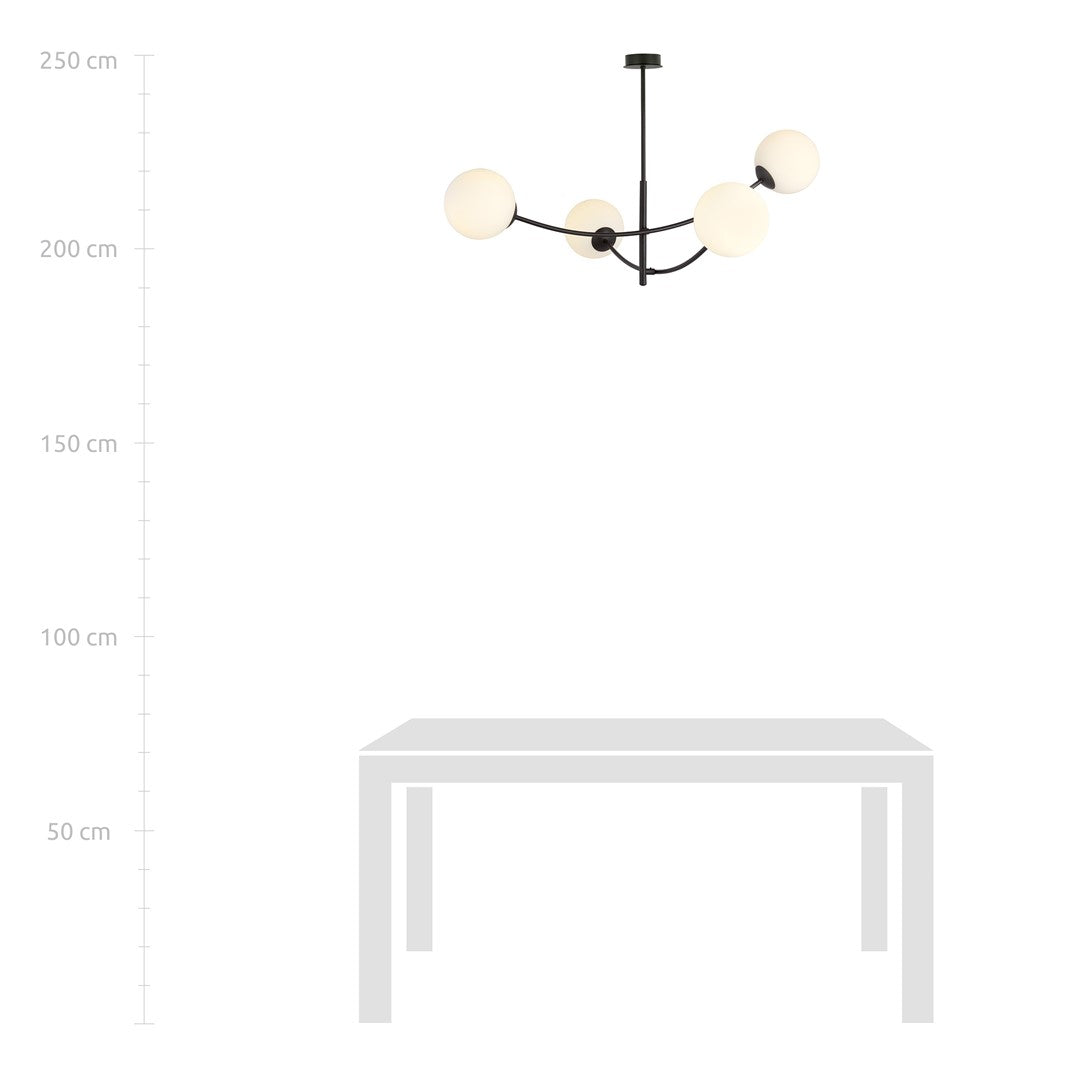Loftlampe HUNTER 4 - Sort / Hvid - Nordic Unique
