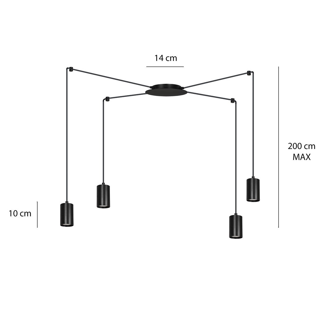 Loftlampe TRAKER 4 - Sort - Nordic Unique
