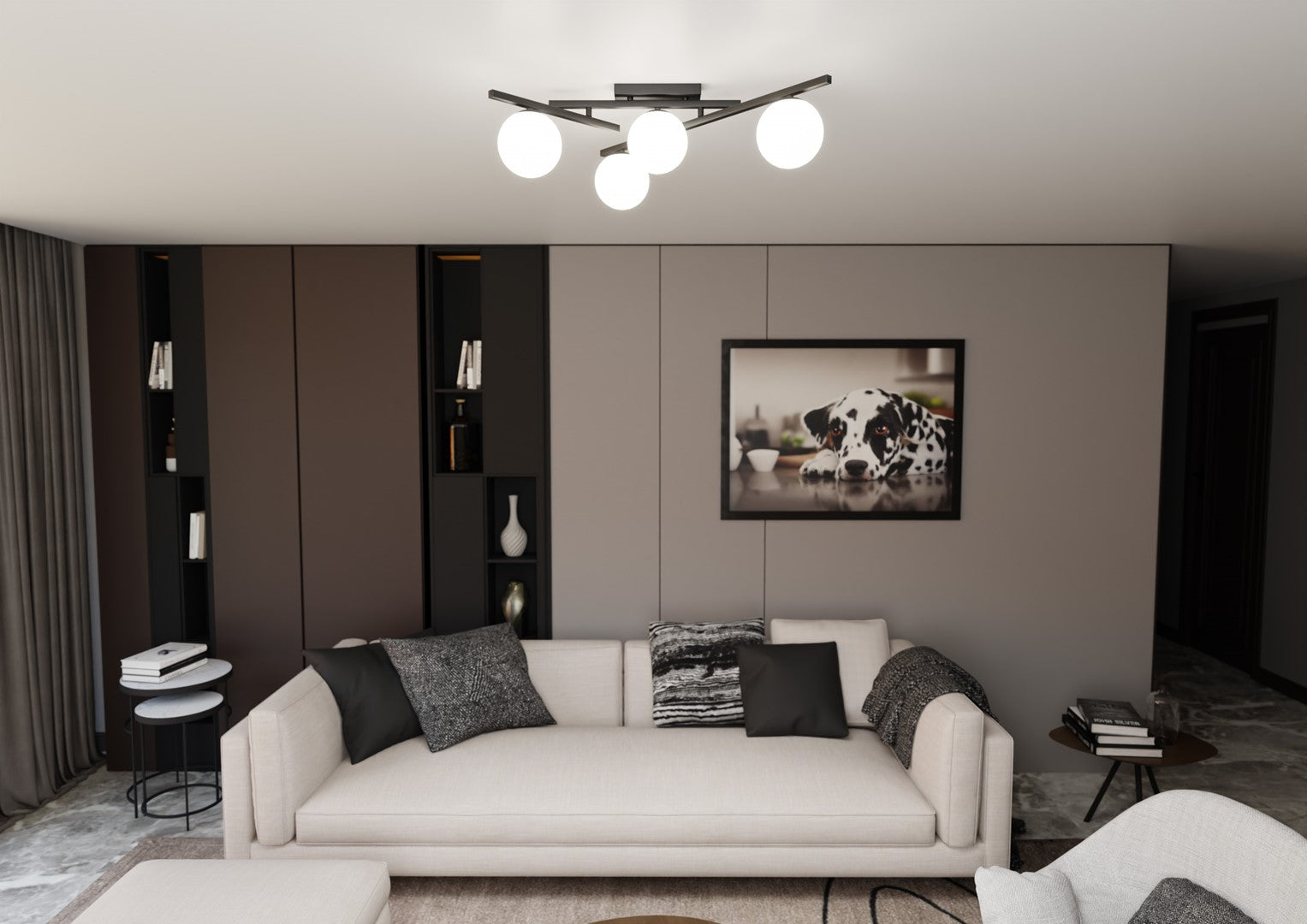 Loftlampe SMART 4 - Sort / Hvid - Nordic Unique