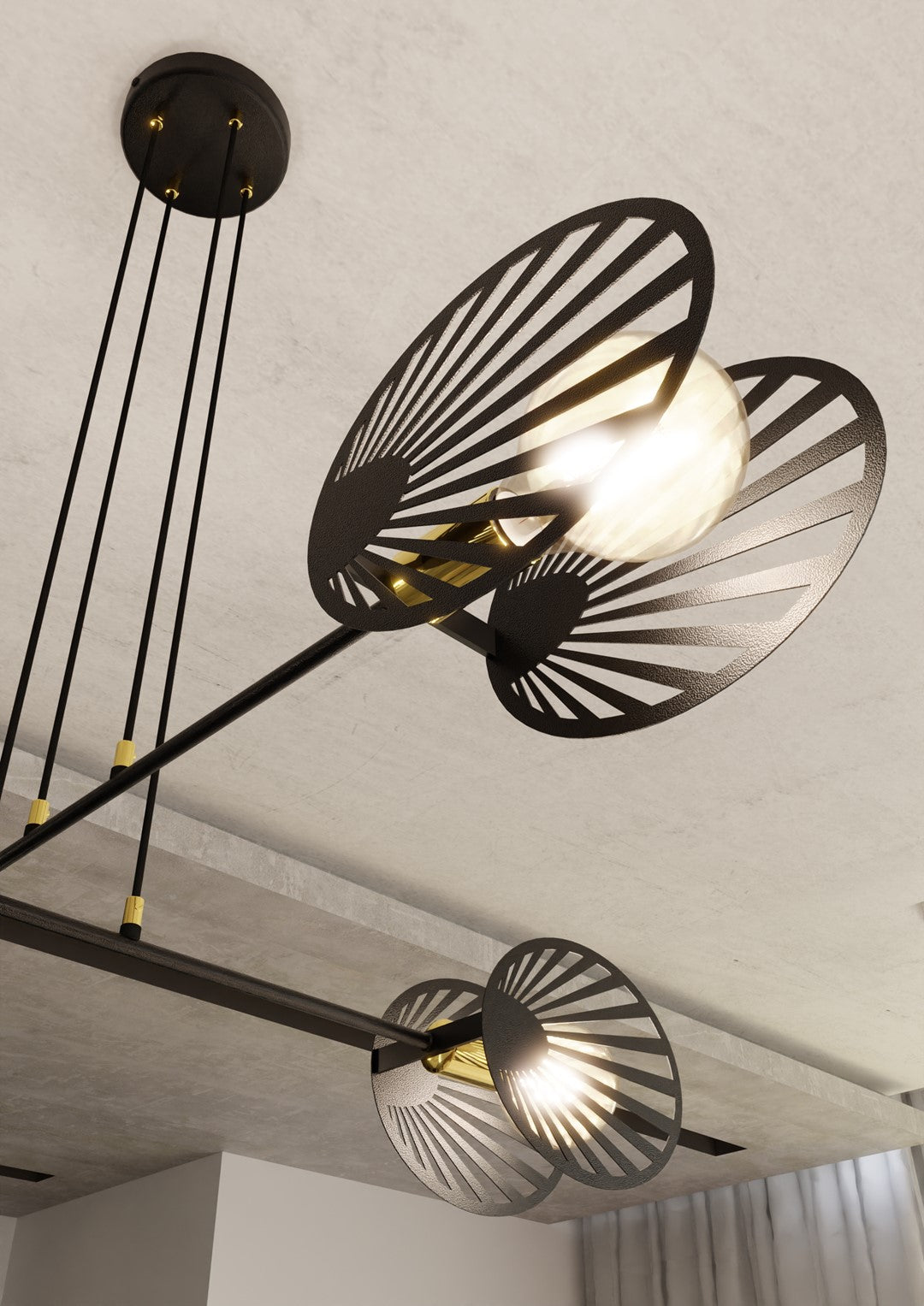 Loftlampe PLAYA 4 - Sort - Nordic Unique