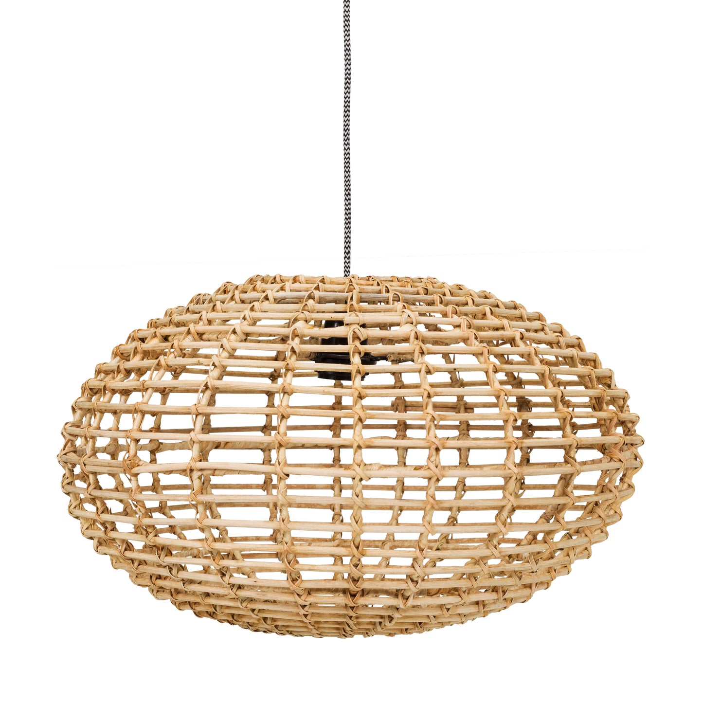 Græskar Hængelampe af Naturrattan