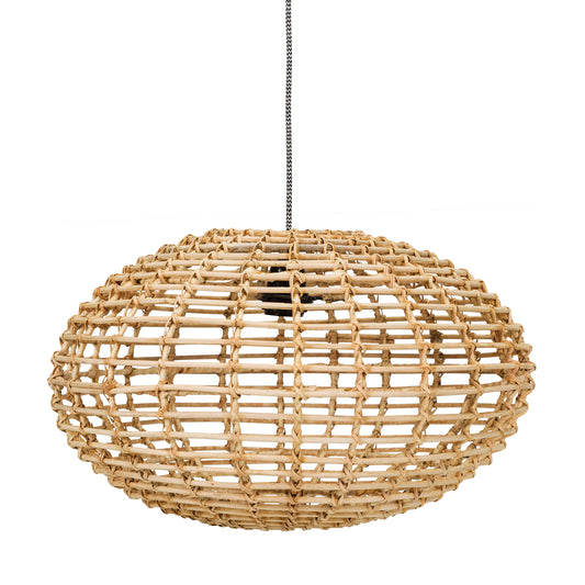Græskar Hængelampe af Naturrattan