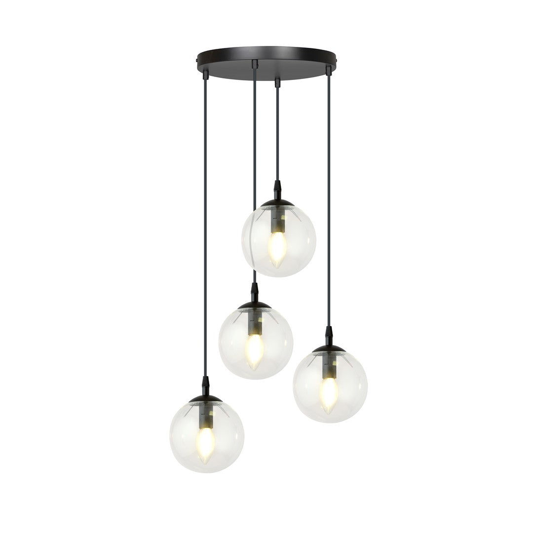 Loftlampe COSMO 4 Premium Gennemsigtig - Sort - Nordic Unique