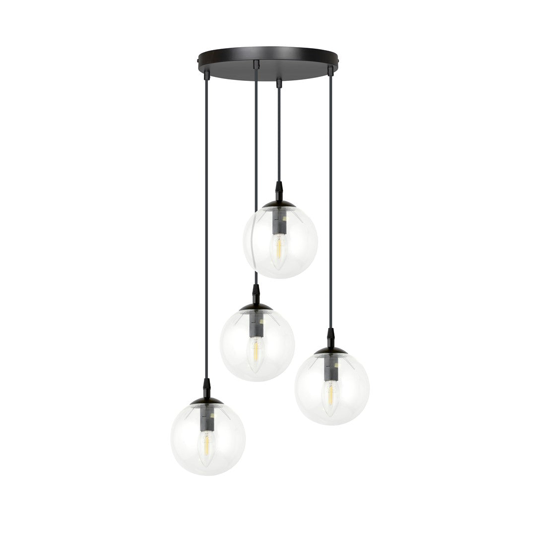 Loftlampe COSMO 4 Premium Gennemsigtig - Sort - Nordic Unique