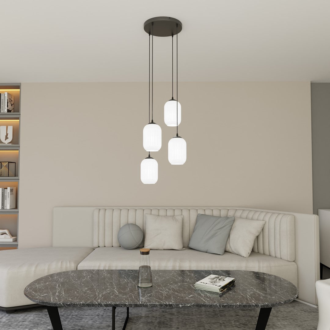 Loftlampe VERDI 4 Premium - Sort / Hvid - Nordic Unique