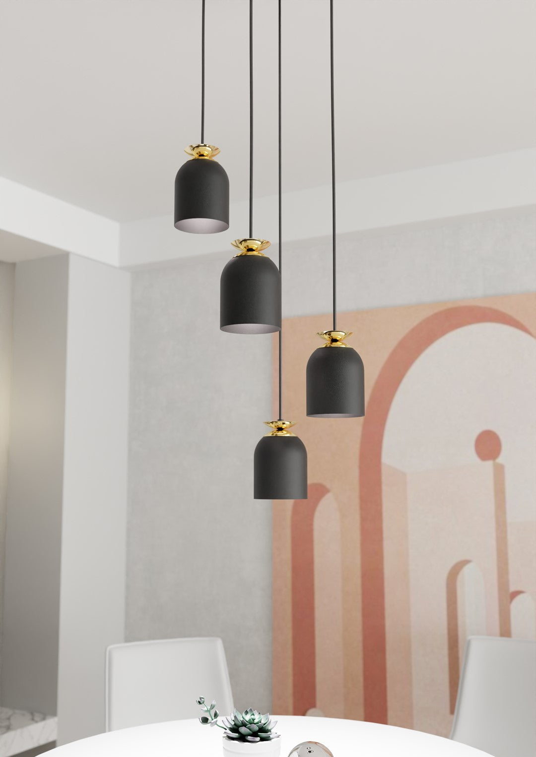 Loftlampe TARGET 4 Premium - Sort / Guld - Nordic Unique