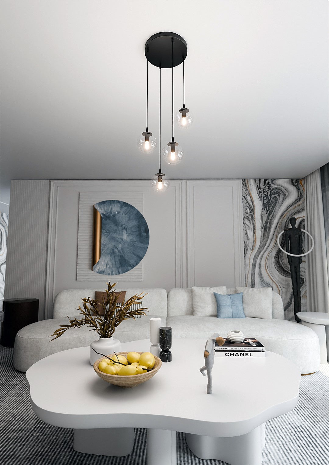 Loftlampe COSMO 4 Premium Gennemsigtig - Sort - Nordic Unique