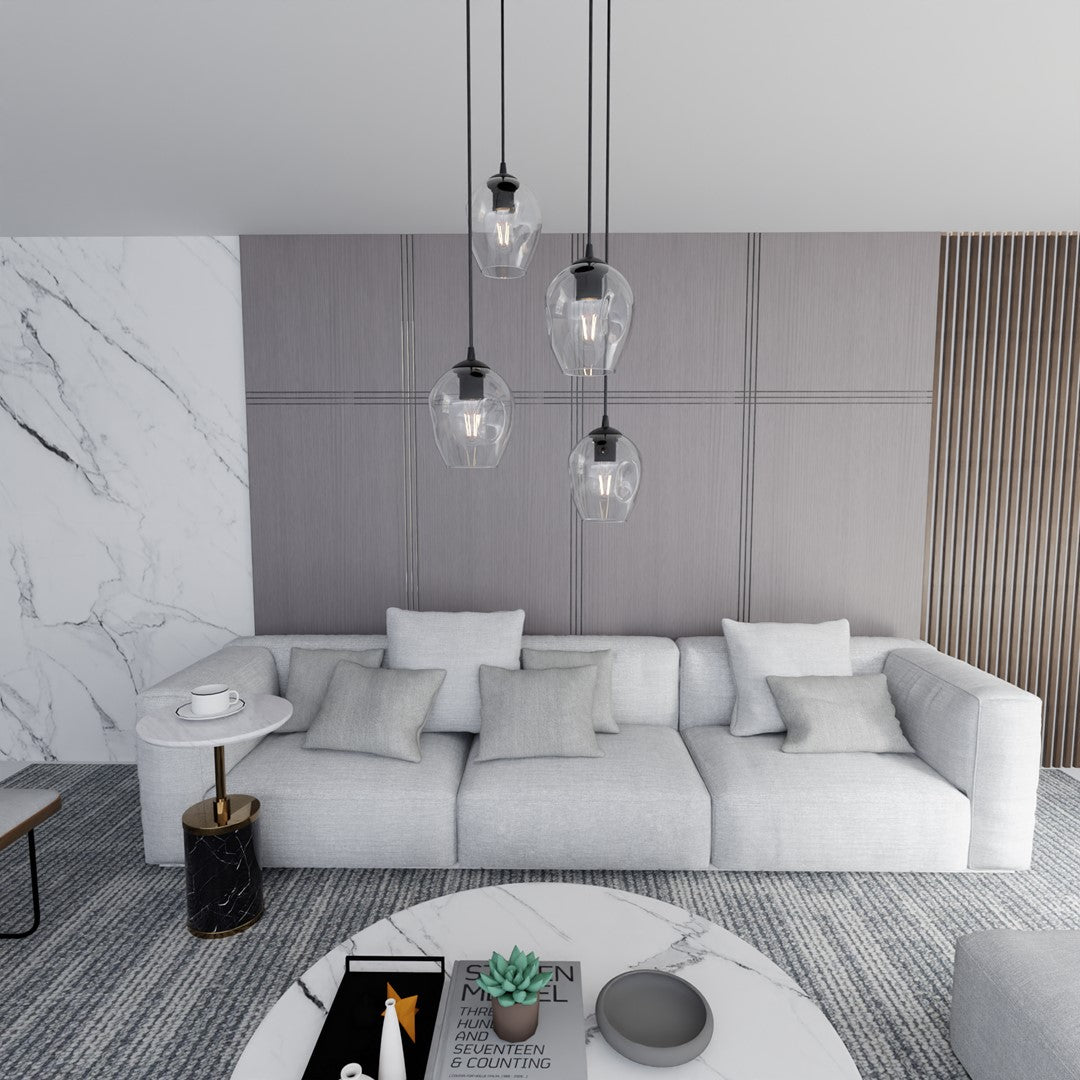 Loftlampe ISTAR 4 Premium Gennemsigtig - Sort - Nordic Unique