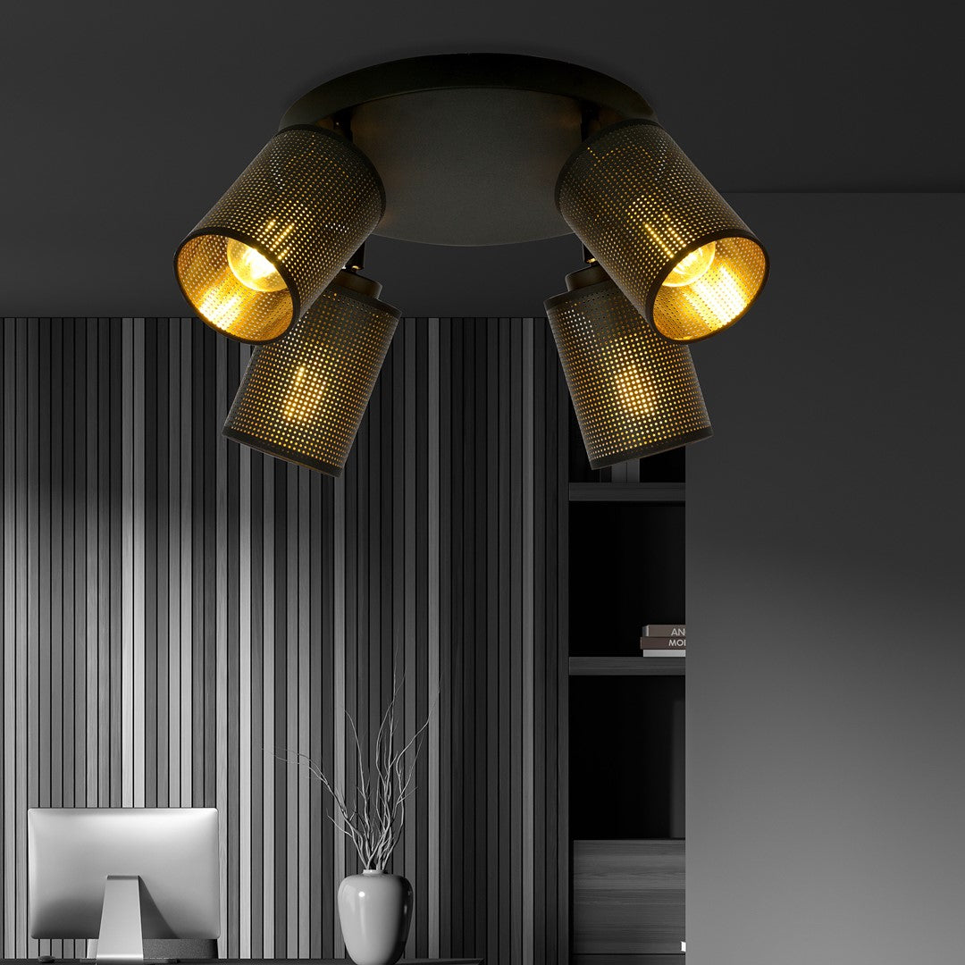 Loftlampe BRONX 4 Premium - Sort - Nordic Unique