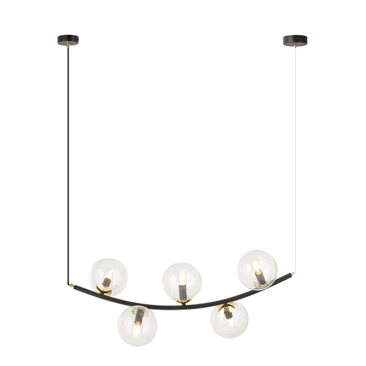 Loftlampe RITZ 5 Gennemsigtig - Sort / Guld - Nordic Unique