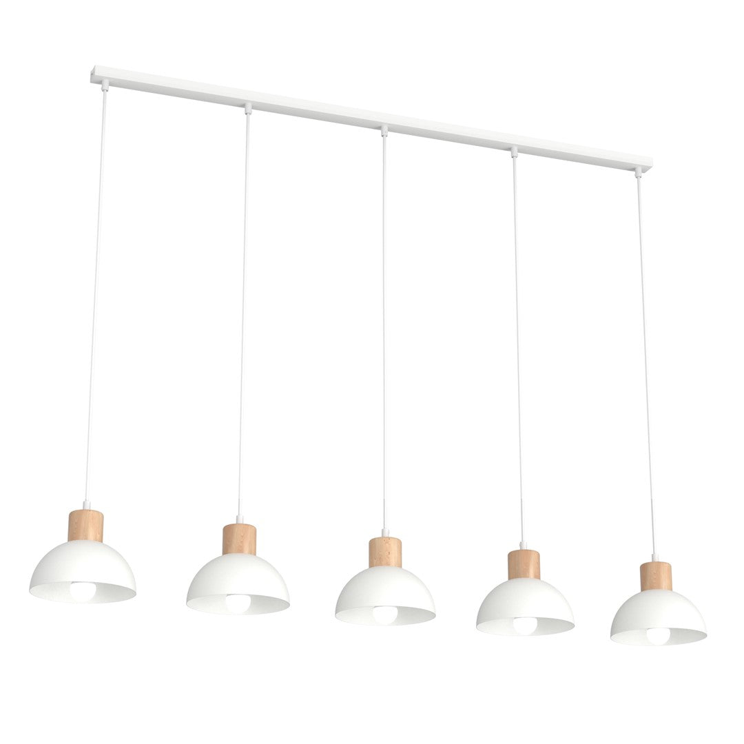 Loftlampe SECO 5 - Hvid / Træ - Nordic Unique