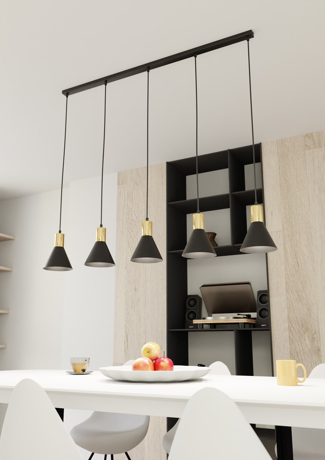 Loftlampe ROSA 5 - Sort / Guld - Nordic Unique