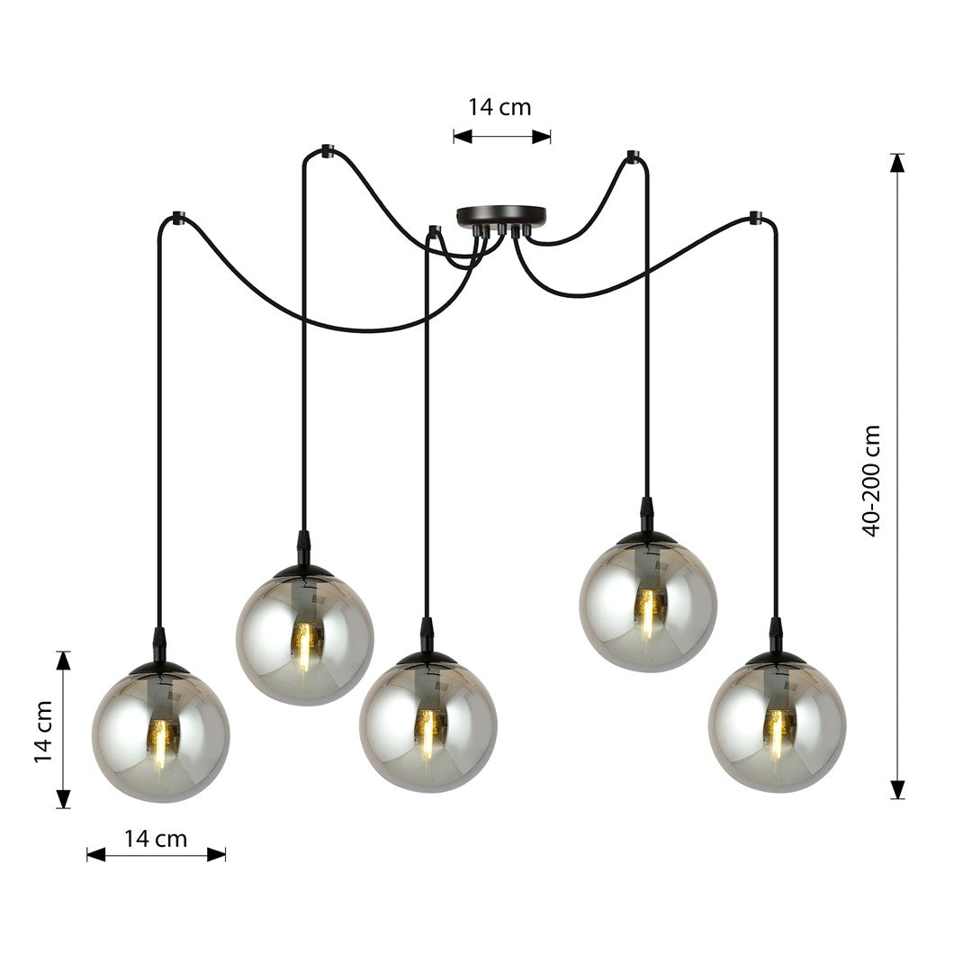 Loftlampe GIGI 5 - Sort / Grafit - Nordic Unique