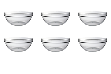 Skål Lys 26 cm 3,45 l Transparent Hårdglas 6 stykker