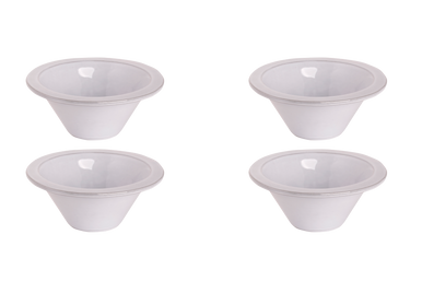 Skål Ecogres Plano 18 cm 60 cl Hvid Stentøj 4 stykker