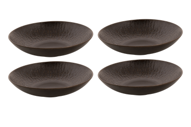 Bord dyb coupe Ruston 22 cm Brun Stentøj 4 stykker