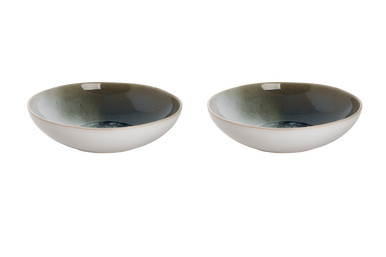 Tallerken Dyb Nordic 22,5 cm Hvidt Stentøj 2 stykker
