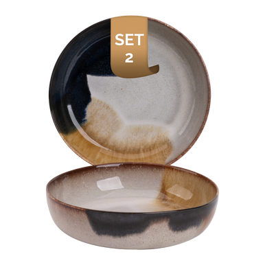 Dyb Tallerken Aquarel 22 cm Blå/Beige – 2 stk.